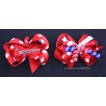 Red White Blue Patriotic Hair Bow Clip H79 