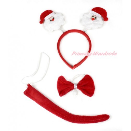 Xmas Santa Claus 3 Piece Set in Ear Headband, Tie, Tail PC051 