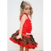 Hot Red Black Cherry Pettiskirt with Hot Red Ruffles Tank Top MR191 