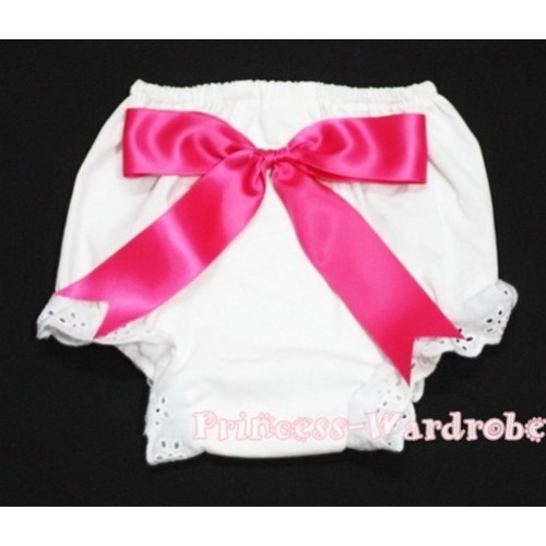 White Bloomers & Hot Pink Big Bow BC92 