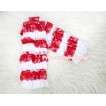 Red White Striped Lace Leg Warmers Leggings with Various Ribbon LG134 