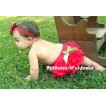 Red Satin Bloomer & Green Bow B43 