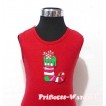 Christmas Sock Red Tank Top with White Ribbon TN78 