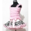Zebra Light Pink Pettiskirt with Matching Pink Ruffles Tank Tops MR08 