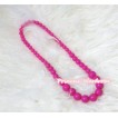 Hot Pink Plastic Bead Necklace NK003 