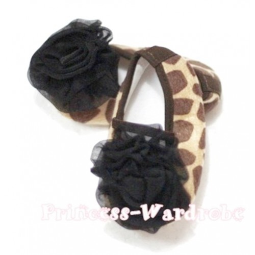 Giraffe Shoes with Black Rosettes S66 