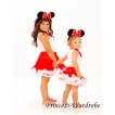 Red White Pettiskirt with Matching Tank Top with Red Rosettes and Minnie Headband 