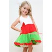X'mas White Hot Red Dark Green ONE-PIECE Petti Dress with Bow LP09 