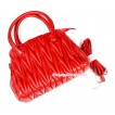 Hot Red Luxury Quilt Handbag Petti Bag Purse With Strap CB130 