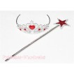 Noble Red Crystal Star Wand with Crystal Crown Set H172 