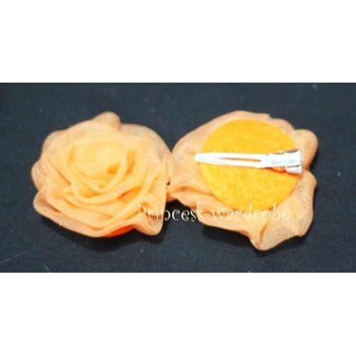 Orange Rosettes Hair Pin H027 