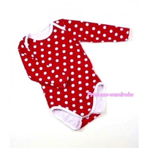 Plain Style Minnie Polka Dots Long Sleeve Baby Jumpsuit LH02 