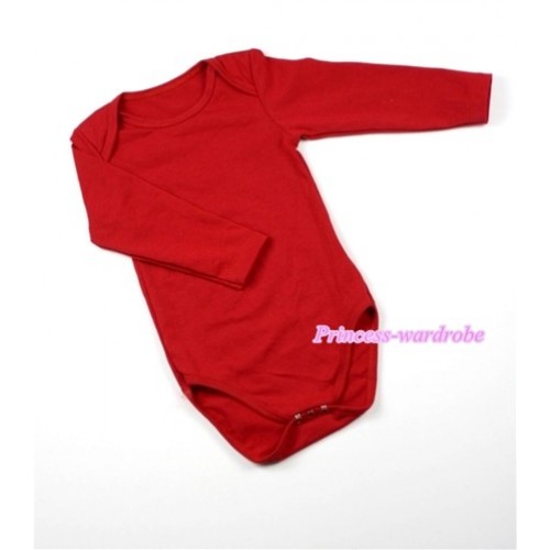 Plain Style Red Long Sleeve Baby Jumpsuit LH03 
