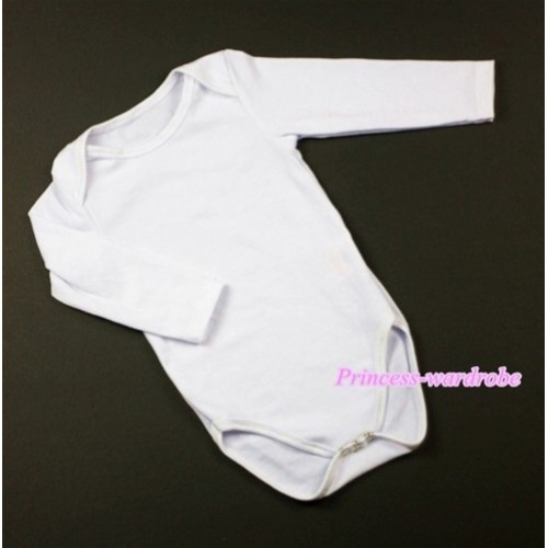 Plain Style White Long Sleeve Baby Jumpsuit LH04 
