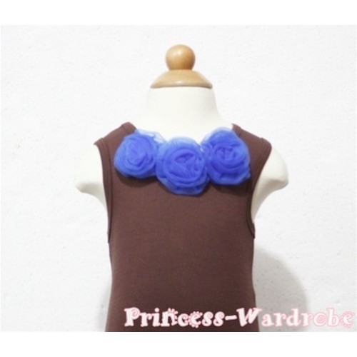 Brown Baby Pettitop & Royal Blue Rosettes NT70 