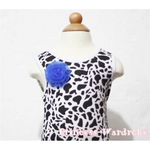 Milk Cow Print Baby Tank Top & One Royal Blue Rosettes NT86 