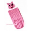 Hot Pink Piglet Photo Prop Crochet Newborn Baby Custome C205 