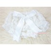 White Romantic Rose Panties Bloomers With White Bow BR16 