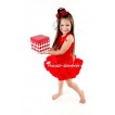 Red Tank Top In Christmas Sock with Red Ribbon & Red Pettiskirt CM101 