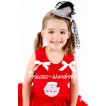 Red Tank Top In Christmas Santa Claus with White Ribbon & Red Pettiskirt CM102 