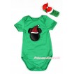 Xmas Kelly Green Baby Jumpsuit with Christmas Minnie Print TH419 