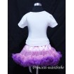 Light Pink Purple Pettiskirt With White Birthday Cake Tank Top with Light Hot Pink Rosettes T42 