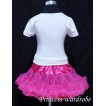 Bright Pink Pettiskirt With White Birthday Cake Tank Top with Light Bright Pink Rosettes T45 