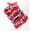 Damask Hot Red Layer Chiffon Romper with Hot Red Bow LR102 