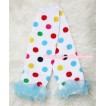 Newborn Baby Rainbow Polka Dots Leg Warmers Leggings with Ruffles LG154 