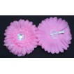 Light Pink Crystal Daisy Hair Pin H102 