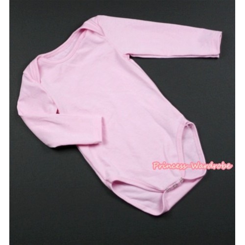 Plain Style Light Pink Long Sleeve Baby Jumpsuit LH07 