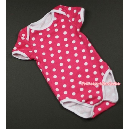 Plain Style Hot Pink White Polka Dots Baby Jumpsuit TH245 