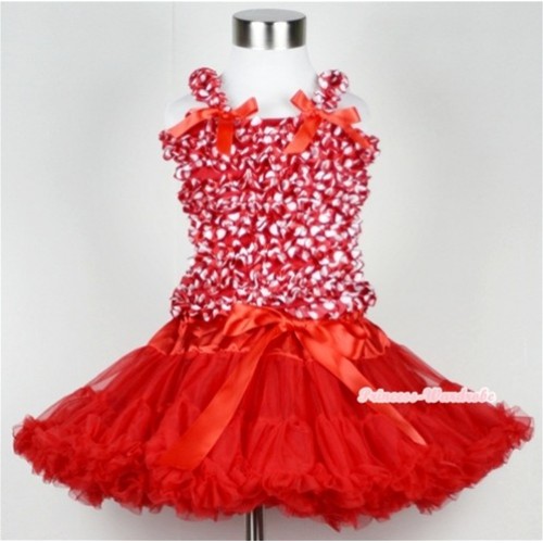 Red Pettiskirt with Minnie Polka Dots Ruffles Tank Top With Red Bow MR194 