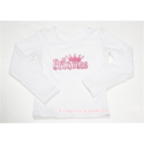 White Long Sleeves Top with Princess Print TW95 