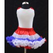 White Tank Tops with Red Rosettes & Red White Blue Pettiskirt M24 