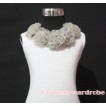 White Tank Tops with Grey Rosettes T93 