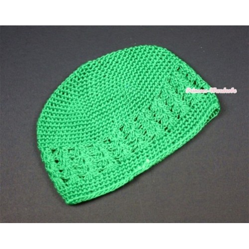 Kelly Green Crochet Beanie Hat H494 