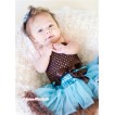 Brown Crochet Tube Top with Light Blue Brown Baby Pettiskirt CT484 