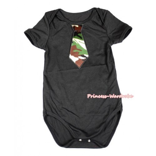 Black Baby Jumpsuit with Camouflage Tie Print TH450 