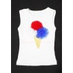 White Tank Top with Red White Blue Ice Cream TS114 