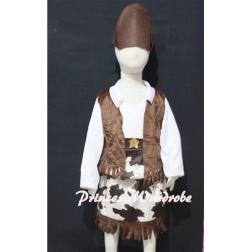 Halloween Child Girl Western Cowgirl Party Costume C49 