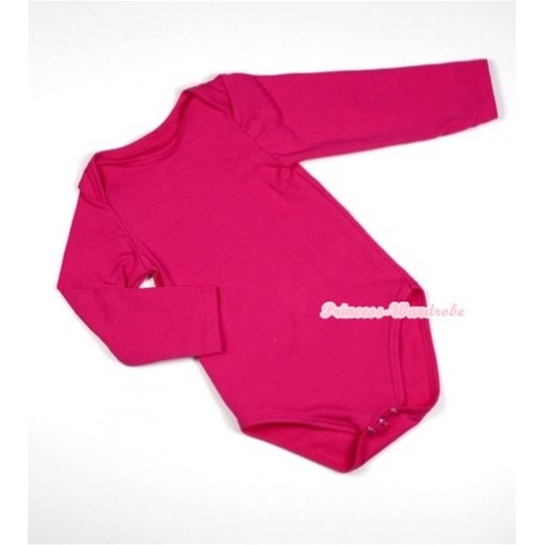 Plain Style Hot Pink Long Sleeve Baby Jumpsuit LH08 