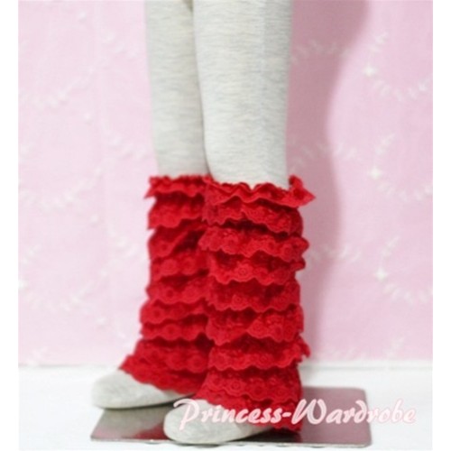 Baby Red Lace Leg Warmers Leggings LG63 