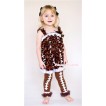 Rugby Romper with Straps and Rugby Leg Warmer with Brown Ruffles Set RH93 