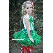Kelly Green Pettiskirt with a Bunch of Kelly Green Rosettes & Kelly Green Bow White Tank Top MG448 
