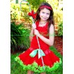 Red Green Pettiskirt with Matching Red Ruffles Tank Tops MR27 