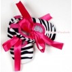 Zebra Crib Shoes with Hot Pink Ribbon S477 