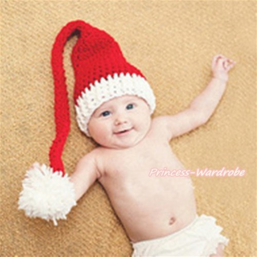 Xmas Santa Claus Hat Photo Prop Crochet Newborn Baby Custome C212 