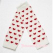 Newborn Grey with Hot Pink Heart Leg Warmers with Hot Pink Ruffles  LG83 