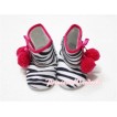 Black White Zebra Print Baby Crib Boots with Red Cherries SB13 